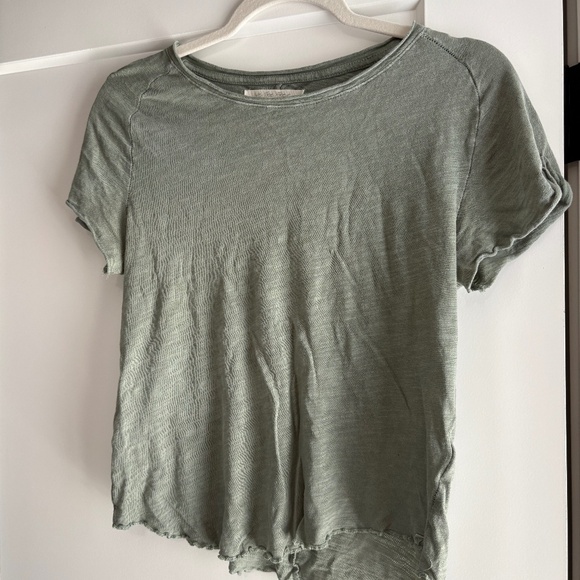 Free People Lettuce Edge Sage Green T-Shirt - Picture 1 of 6